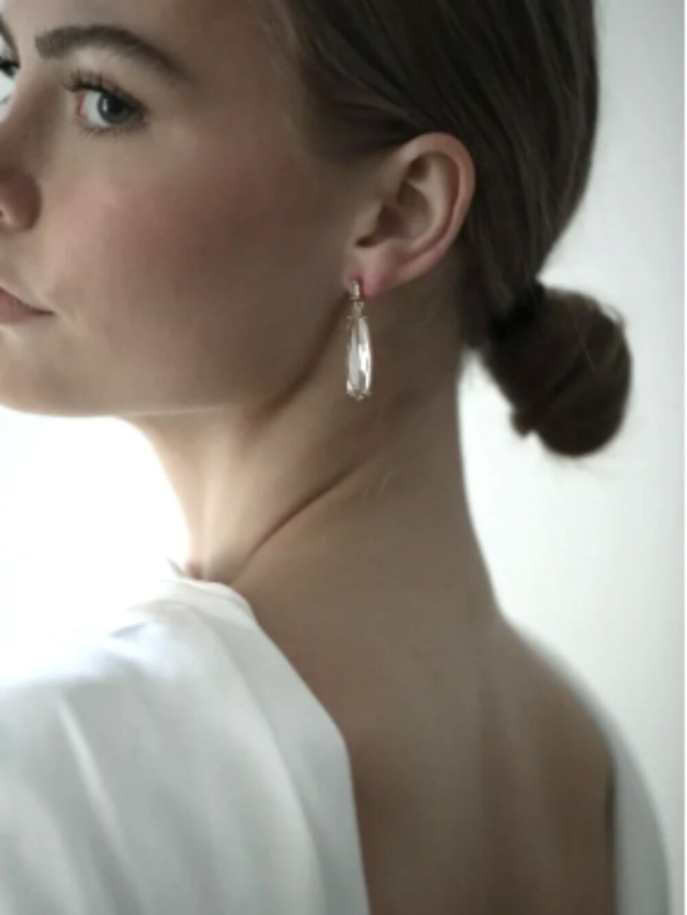 NEW~ Anthropologie Studio Bride Baguette Dewdrop Earrings - Picture 7 of 13